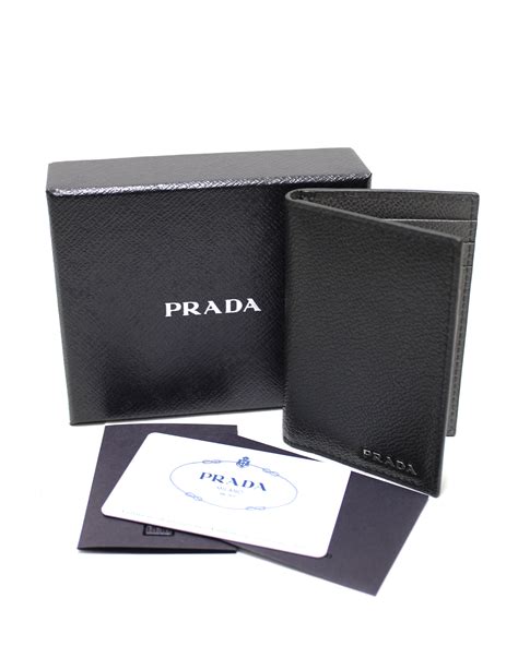 prada leather card holder price|Prada bifold wallets for women.